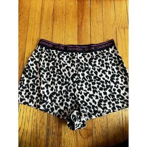 Calvin Klein Panties Womens Small Black Leopard Print CK One Boyshort Stretch